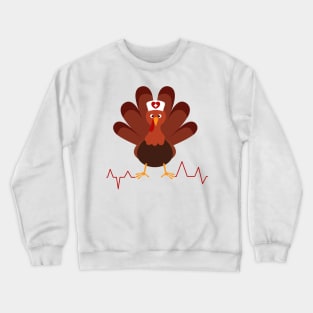 Thanksgiving Scrub Turkey Nurse Funny Nursing Gift Crewneck Sweatshirt